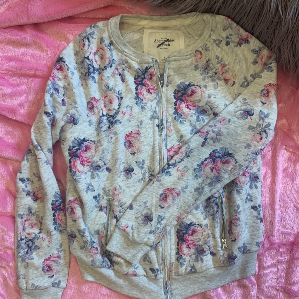 Abercrombie floral zip up